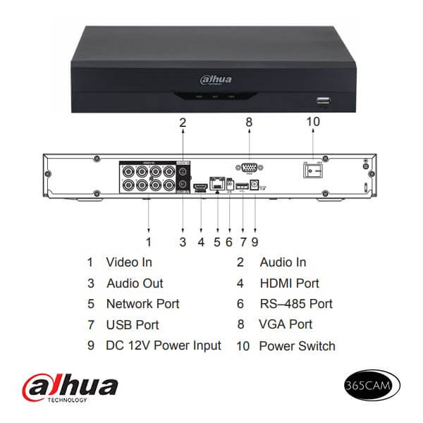 HDCVI 8 kanaals recorder 2TB Dahua DHXVR5208AN4KLI38P
