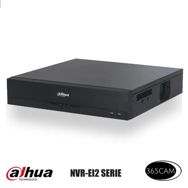 Dahu NVR-EI2 serie vlakke zwarte NVR recorder op een witte achtergrond met titel