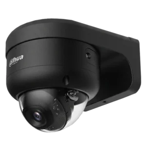 zwarte dome cmera op een zwarte muurbeugel